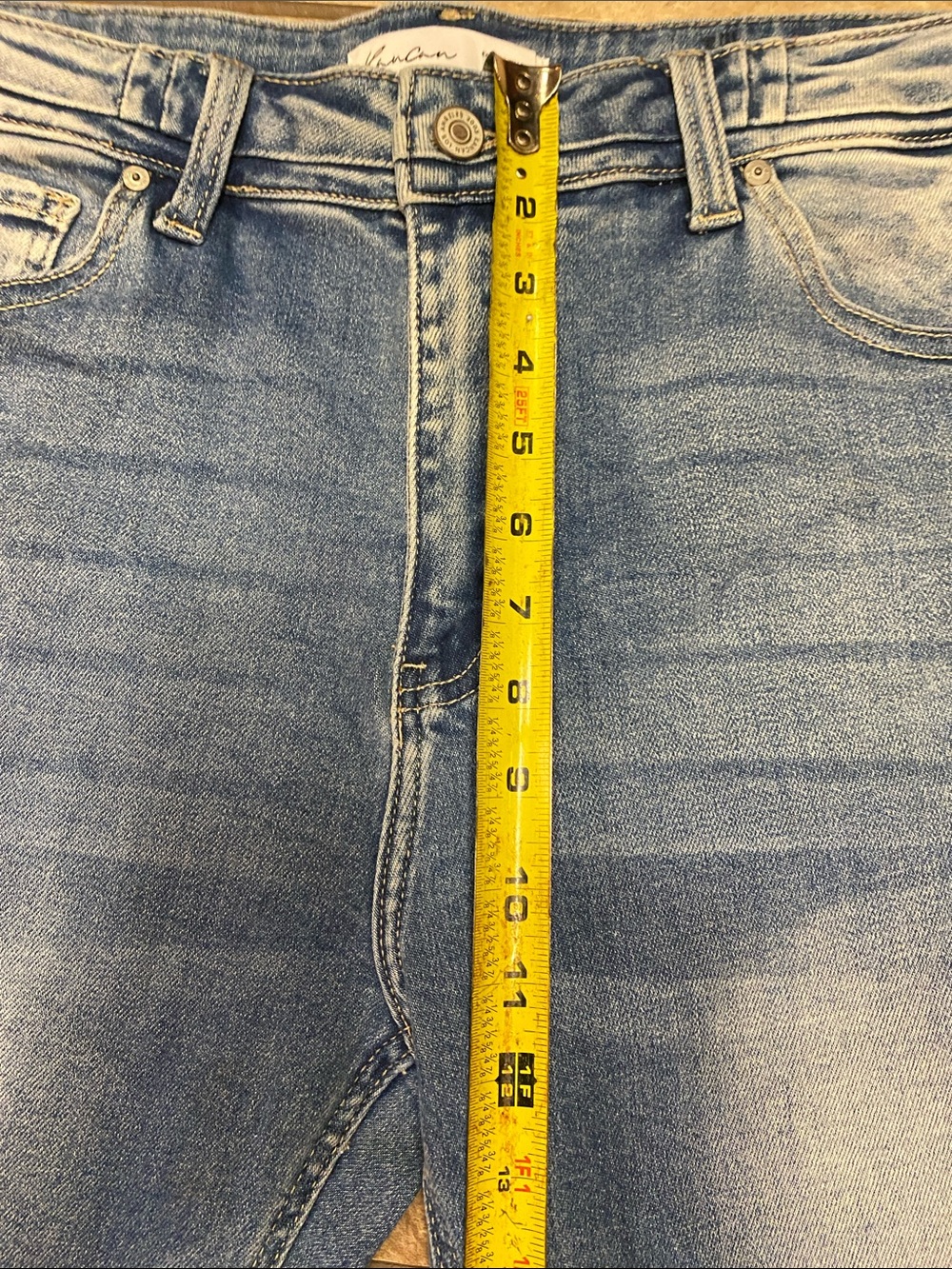 KanCan Women’s Medium Blue w/Fading Relaxed Tapered Cropped Jeans-32 Denim - Picture 8 of 11